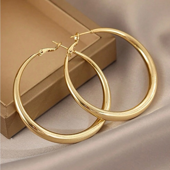 Gold Hoop Earrings (Featured on live show) - Picture 1 of 3